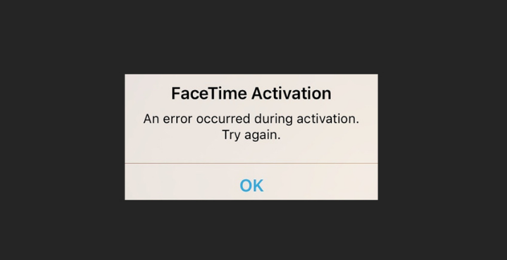 facetime login an error occurred during activation macbook