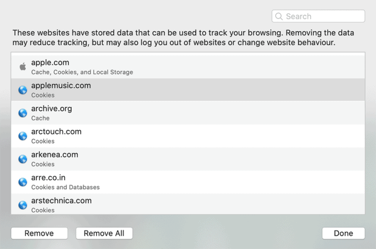 Löschen Sie Cookies, Cache für bestimmte Websites in Chrome, Safar, Firefox und Edge