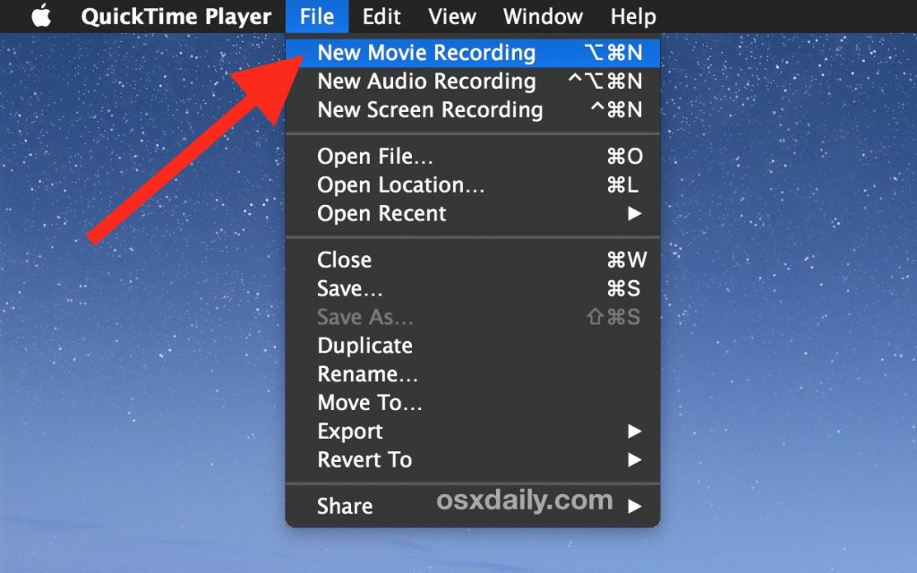Anleitung zum Aufnehmen von Videos auf einem Mac mit einer Webcam mit Quicktime