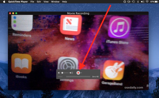 Anleitung zum Aufnehmen von Videos auf einem Mac mit einer Webcam mit Quicktime