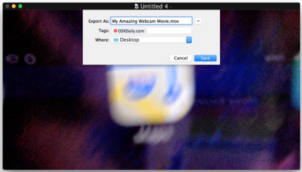 Anleitung zum Aufnehmen von Videos auf einem Mac mit einer Webcam mit Quicktime